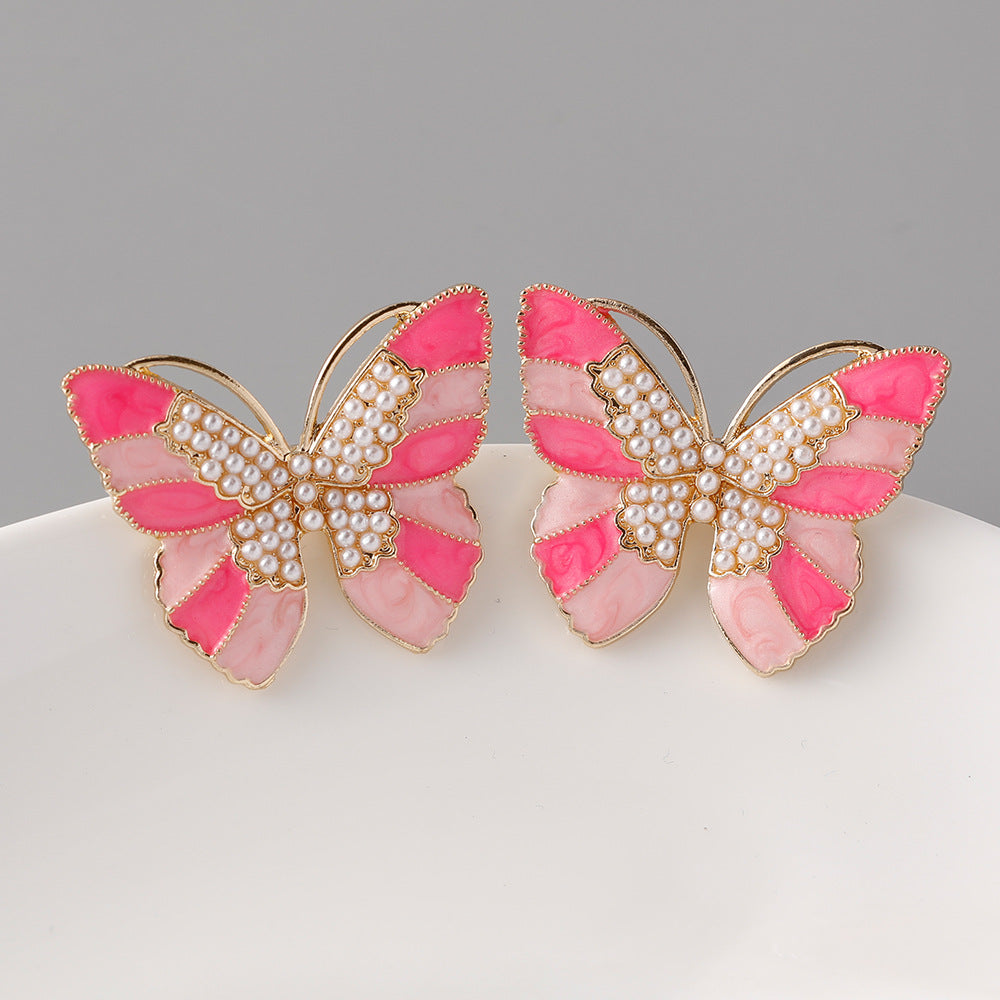 Pendientes de aleación de zinc de mariposa de mariposa al por mayor